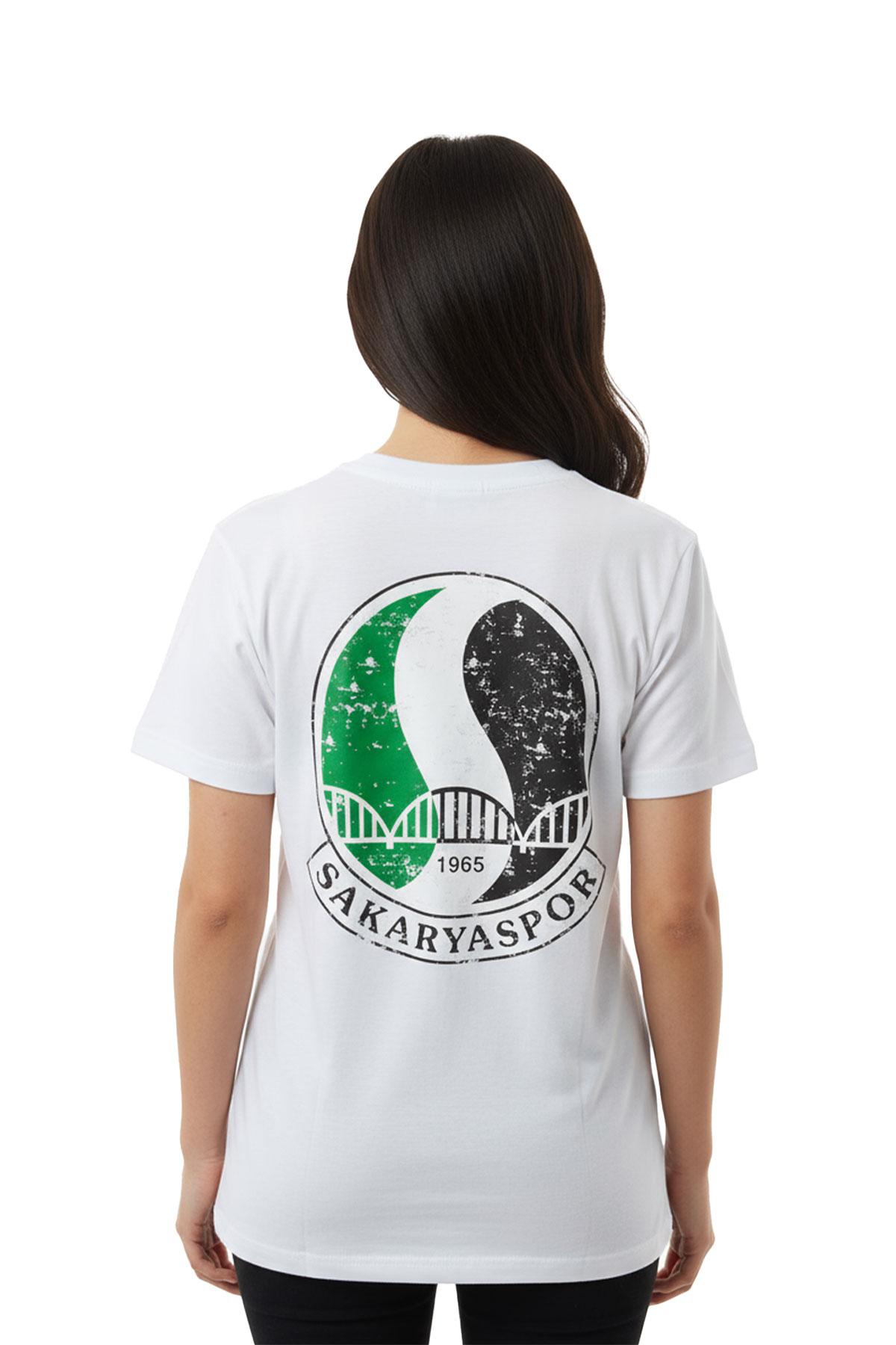 Sakaryaspor Kadın Beyaz Sıfır Yaka Tişört - Logo