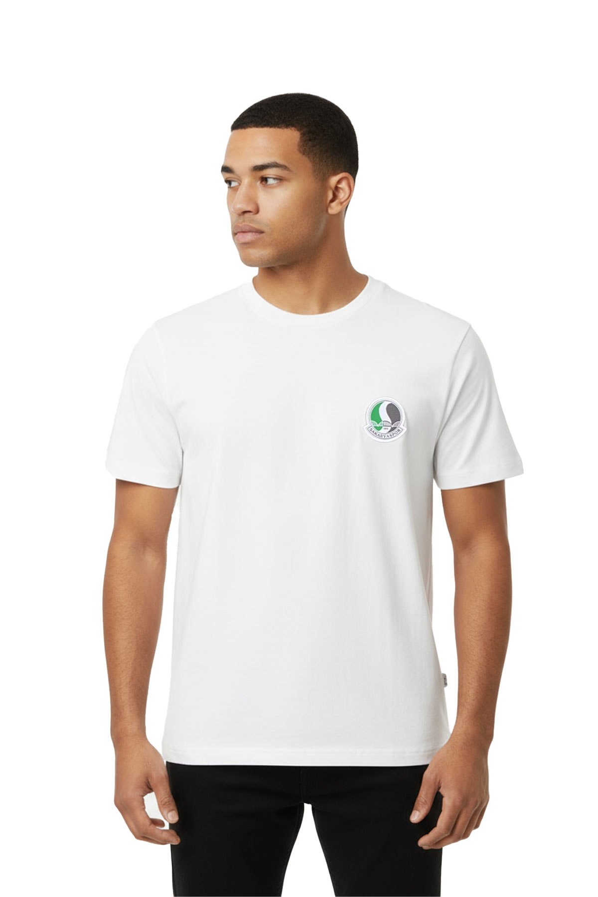 Sakaryaspor Erkek Beyaz Sıfır Yaka Tişört - SS