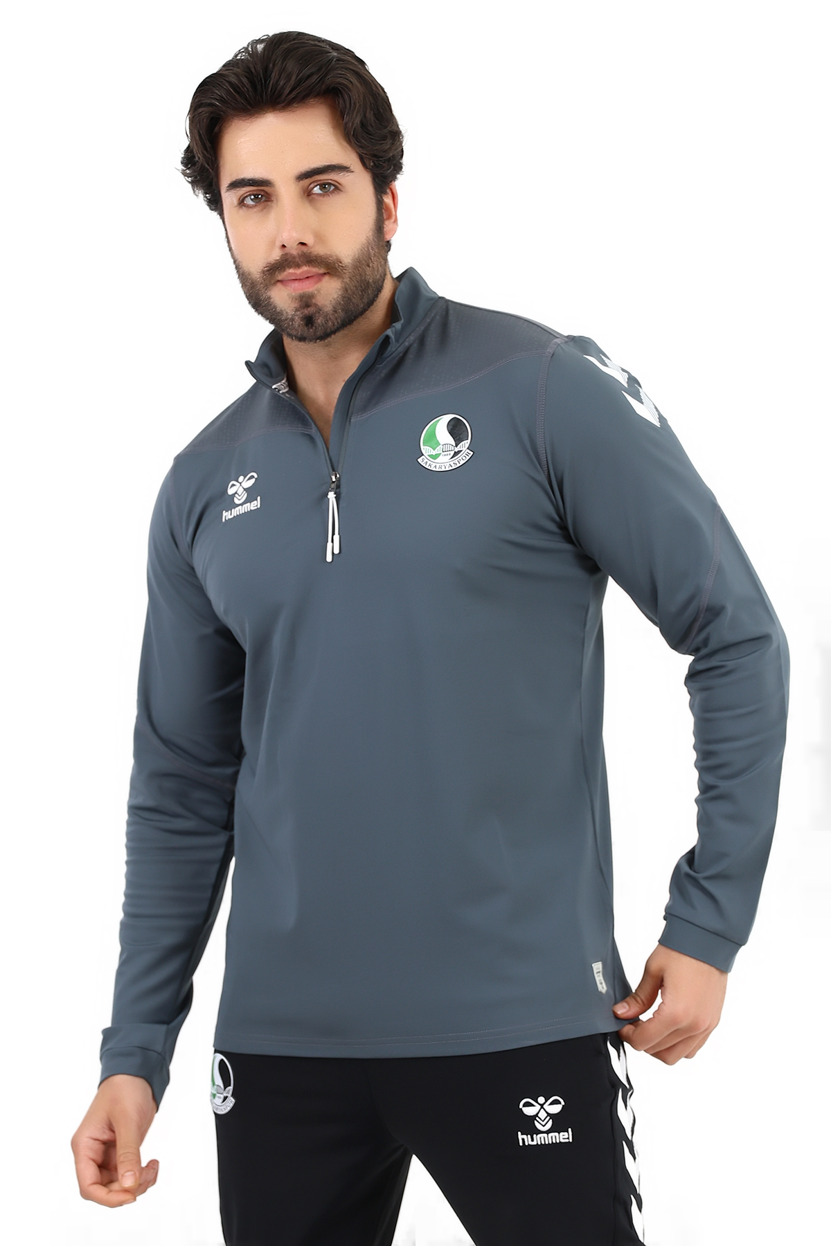Sakaryaspor Oregon Half zip Erkek Gri Sweatshirt