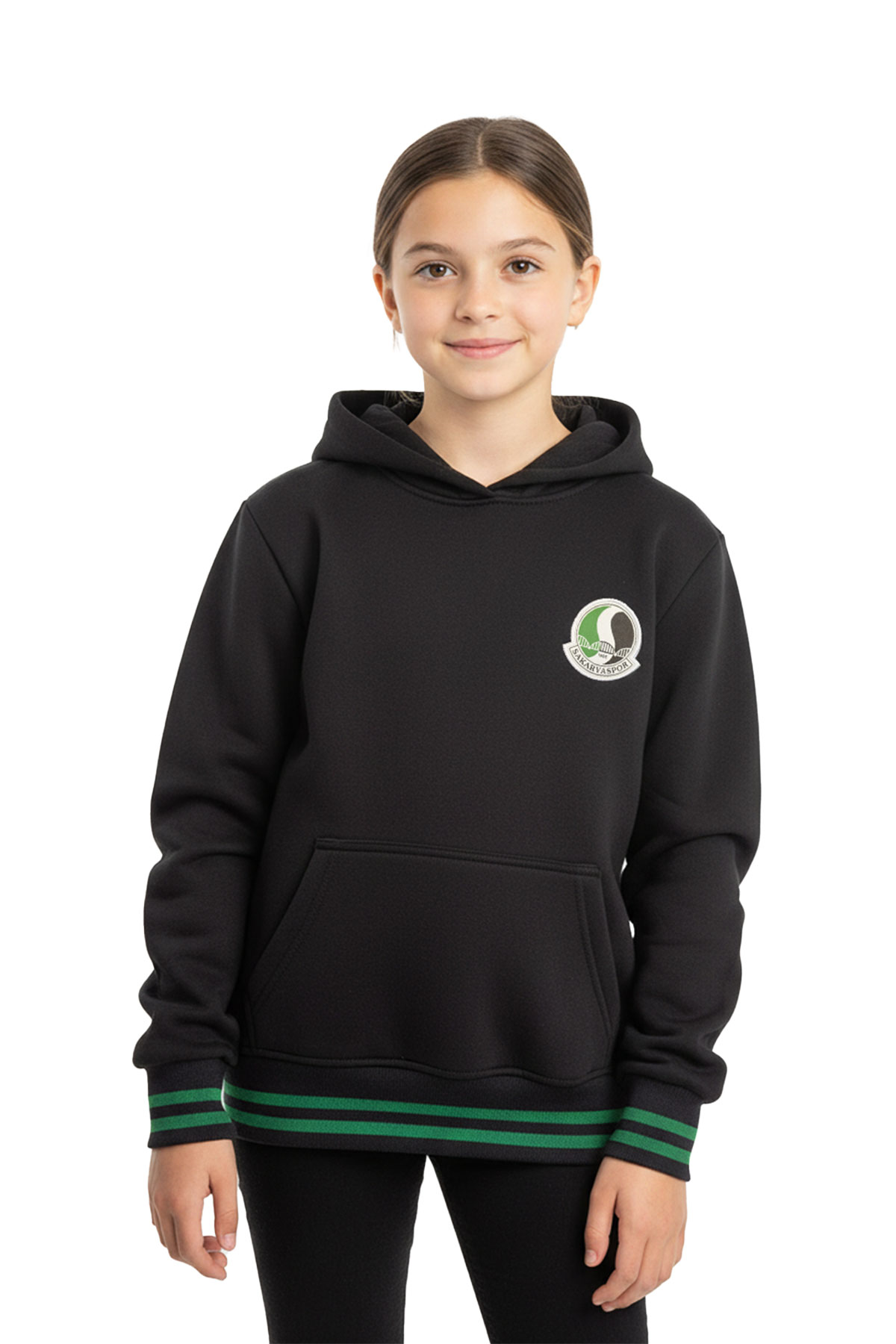 Sakaryaspor Pamuklu Kız Çocuk Siyah Sweatshirt-Logo