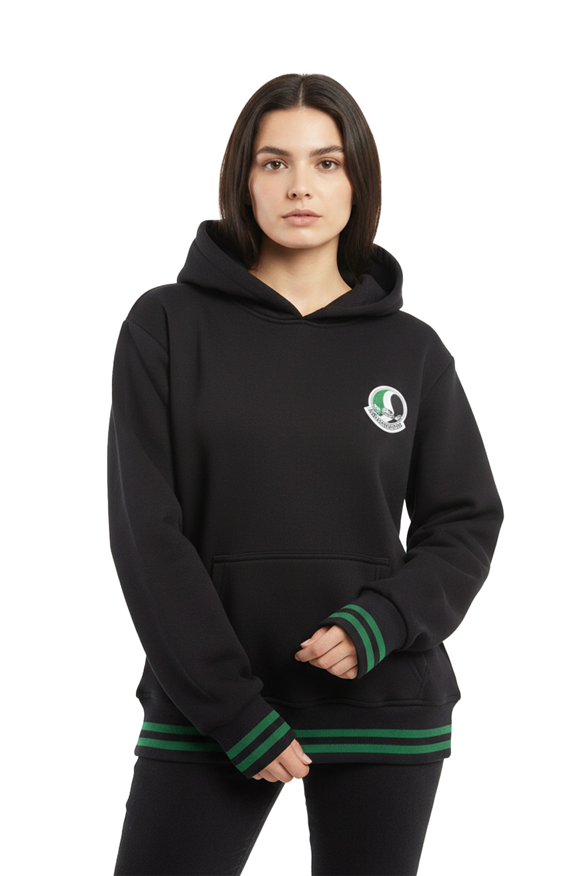 Sakaryaspor Pamuklu Kadın Siyah Sweatshirt-Logo
